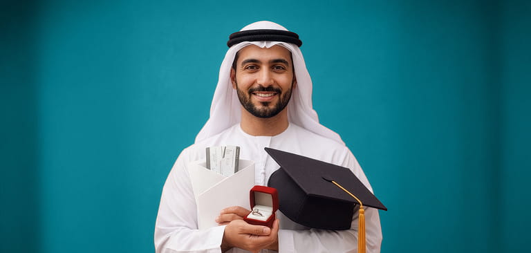A man reviewing his FAB Islamic Personal Finance Application