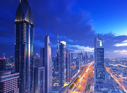 Buildings showing UAE as the 4th best place to live, supported by FAB Mortgage